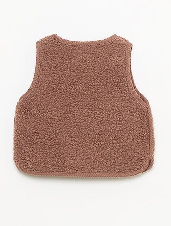 Gilet smanicato effetto montone