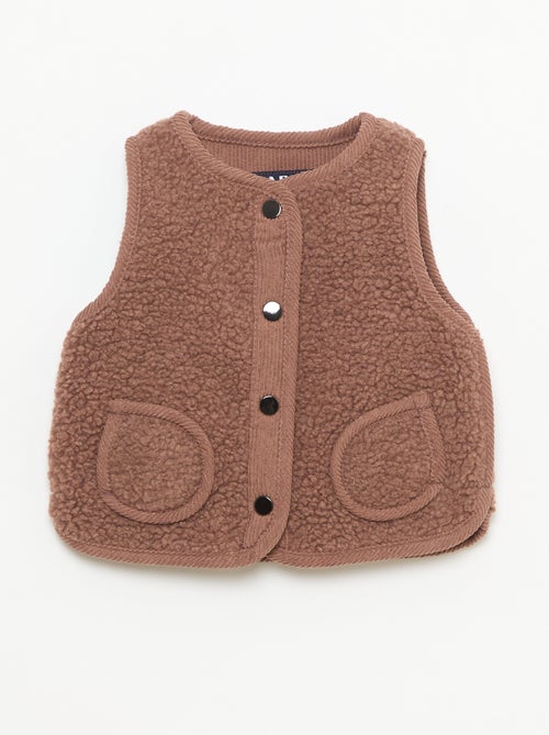 Gilet smanicato effetto montone - Kiabi