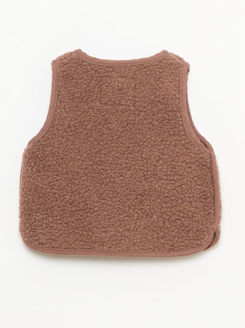 Gilet smanicato effetto montone - Kiabi