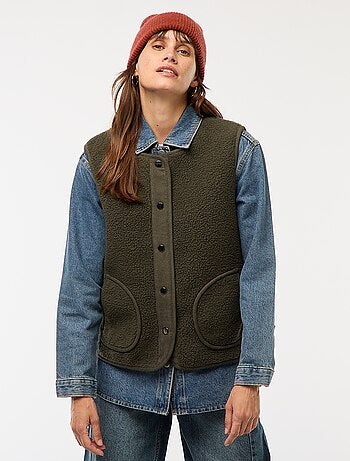 Gilet smanicato effetto montone