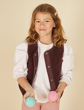 Gilet smanicato effetto montone