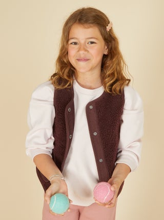 Gilet smanicato effetto montone