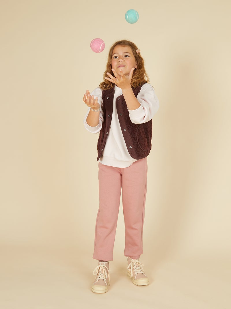 Gilet smanicato effetto montone Viola - Kiabi