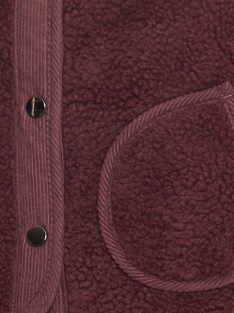 Gilet smanicato effetto montone Viola - Kiabi