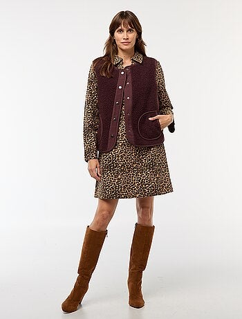 Gilet smanicato effetto montone