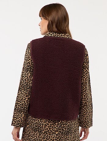 Gilet smanicato effetto montone