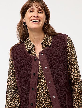 Gilet smanicato effetto montone