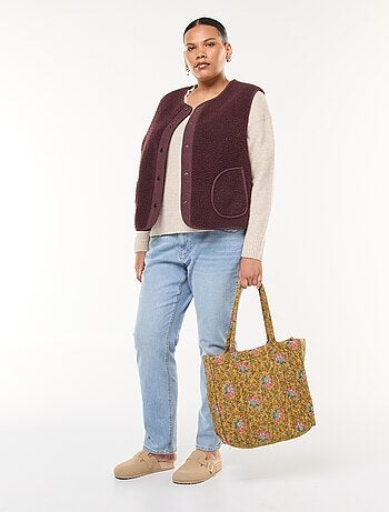 Gilet smanicato effetto montone