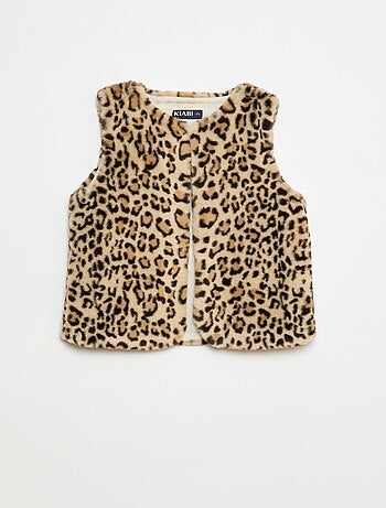 Gilet smanicato in ecopelliccia