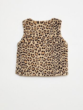 Gilet smanicato in ecopelliccia