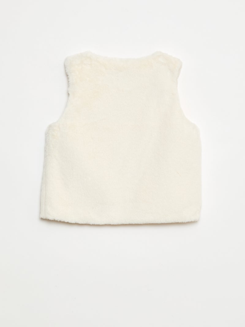 Gilet smanicato in ecopelliccia Bianco - Kiabi