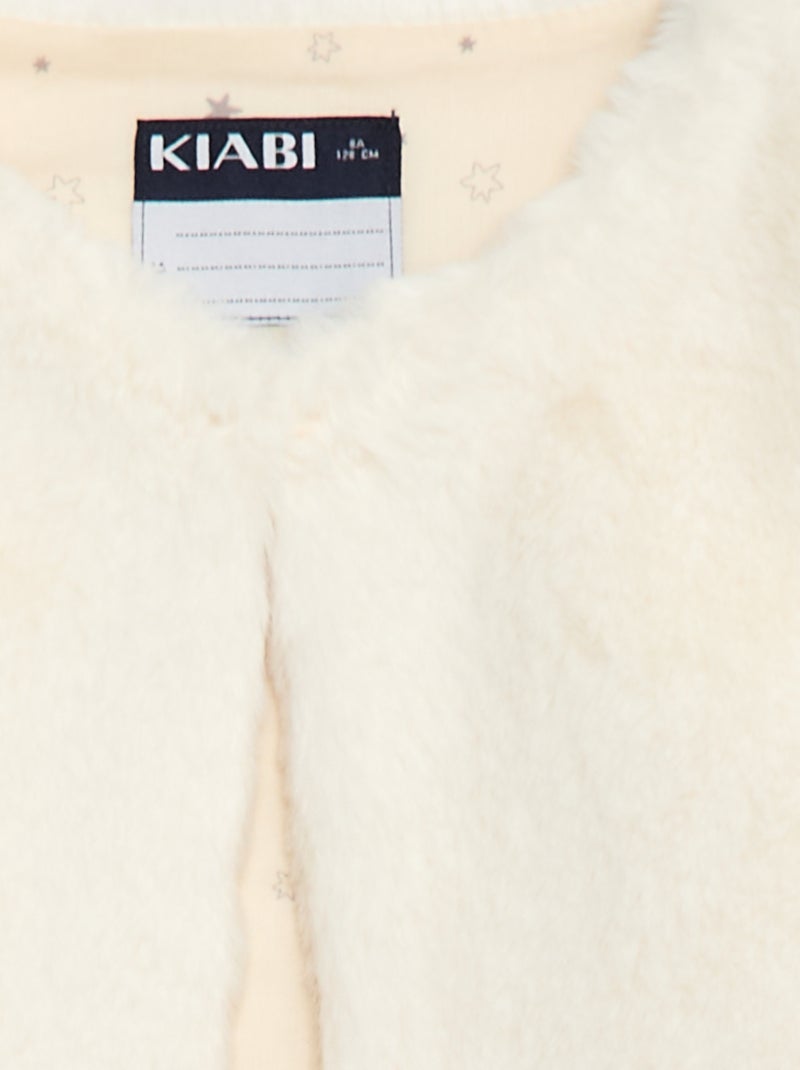Gilet smanicato in ecopelliccia Bianco - Kiabi