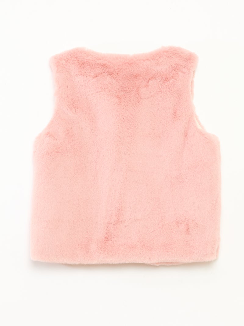 Gilet smanicato in ecopelliccia Rosa - Kiabi
