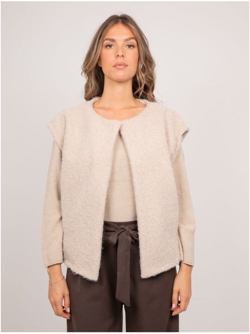 Gilet smanicato in maglia bouclé ujara - Kiabi