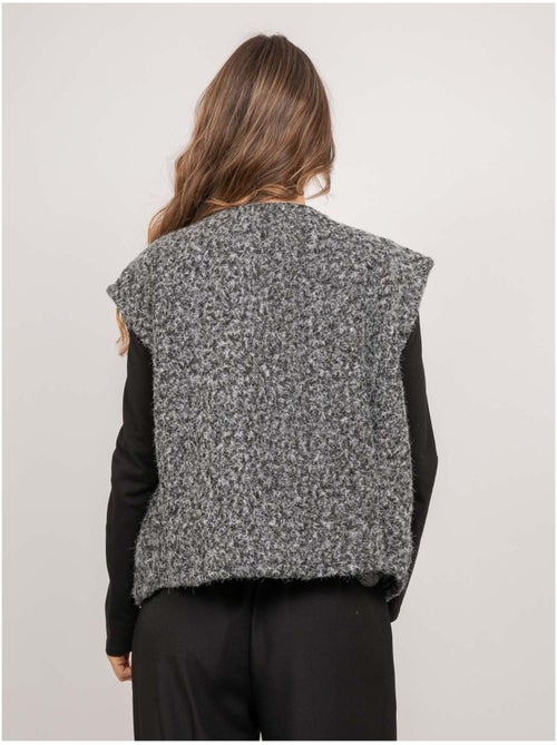 Gilet smanicato in maglia bouclé ujara - Kiabi