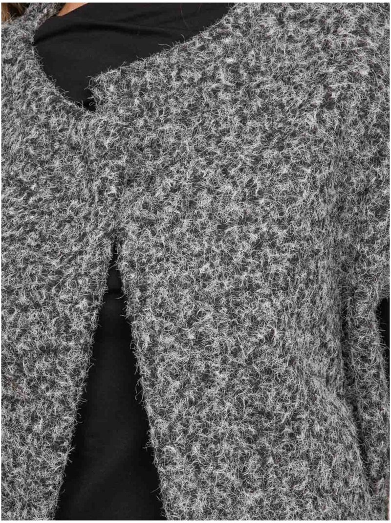 Gilet smanicato in maglia bouclé ujara Grigio - Kiabi
