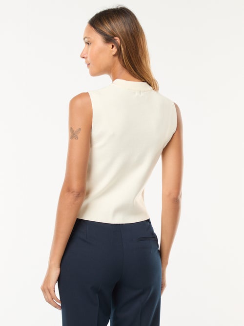 Gilet smanicato in maglia ottoman - Kiabi