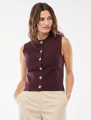 Gilet smanicato in maglia ottoman