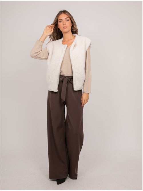 Gilet smanicato in pelliccia sintetica ulla - Kiabi