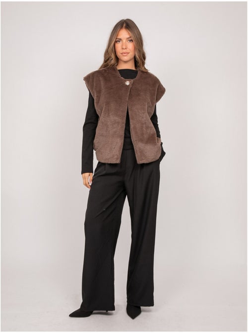 Gilet smanicato in pelliccia sintetica ulla - Kiabi