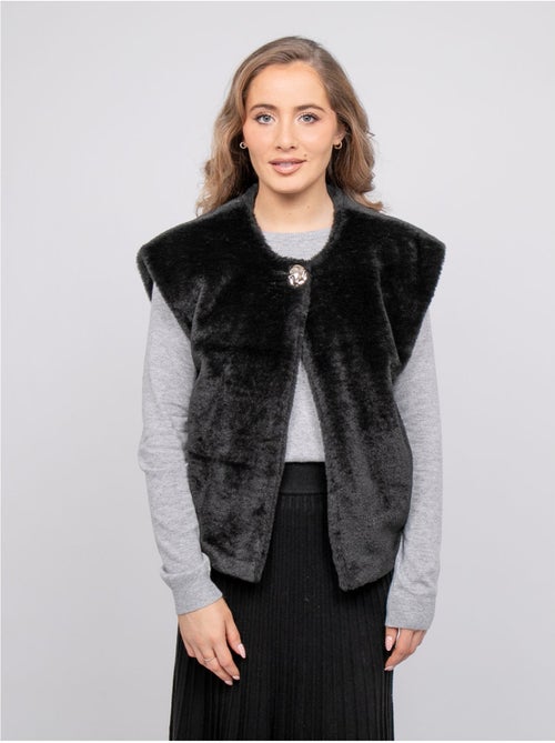Gilet smanicato in pelliccia sintetica ulla - Kiabi