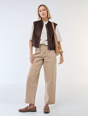 Gilet smanicato in suede