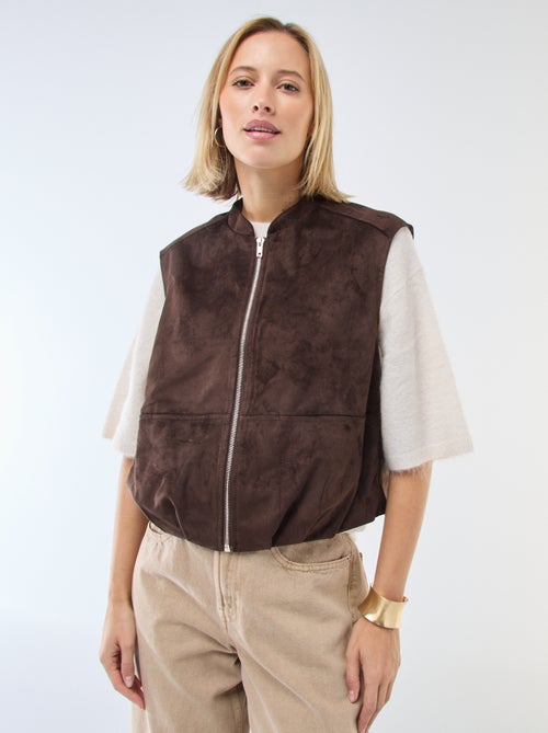 Gilet smanicato in suede - Kiabi