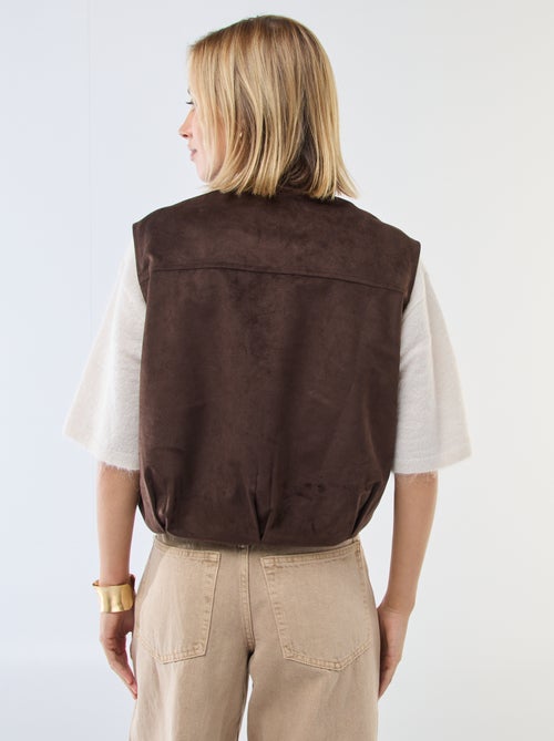 Gilet smanicato in suede - Kiabi