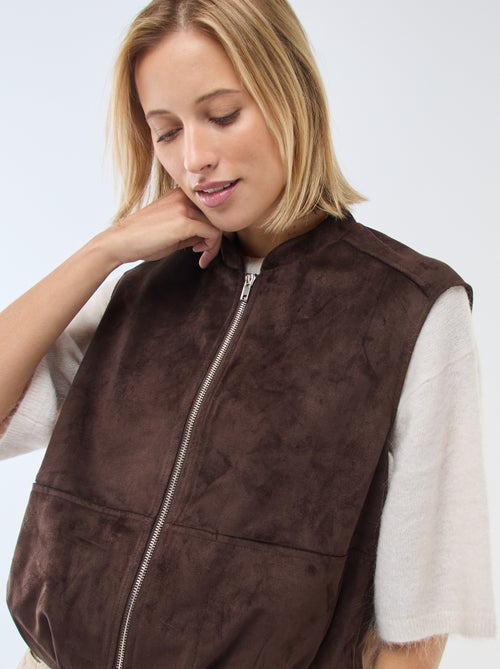 Gilet smanicato in suede - Kiabi