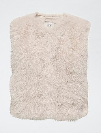 Gilet smanicato 'JDY' effetto peluche tinta unita