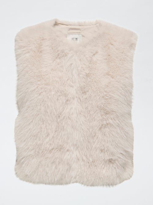 Gilet smanicato 'JDY' effetto peluche tinta unita - Kiabi