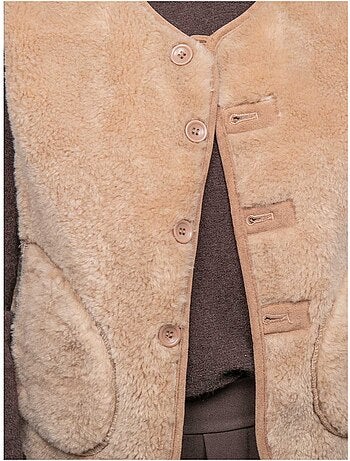 Gilet smanicato reversibile effetto montone upokia
