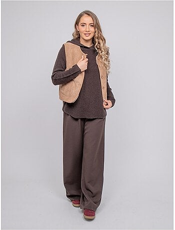 Gilet smanicato reversibile effetto montone upokia