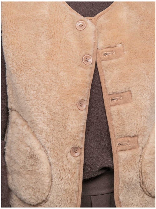 Gilet smanicato reversibile effetto montone upokia - Kiabi