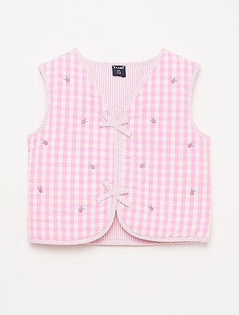 Gilet smanicato reversibile in popeline