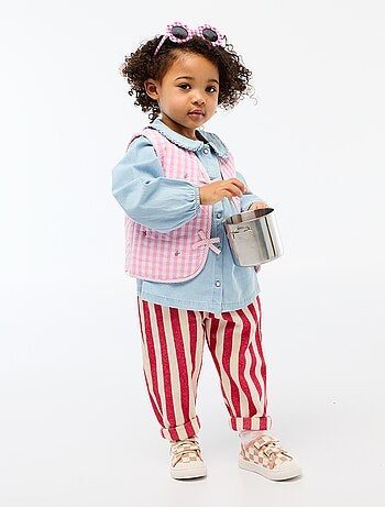 Gilet smanicato reversibile in popeline