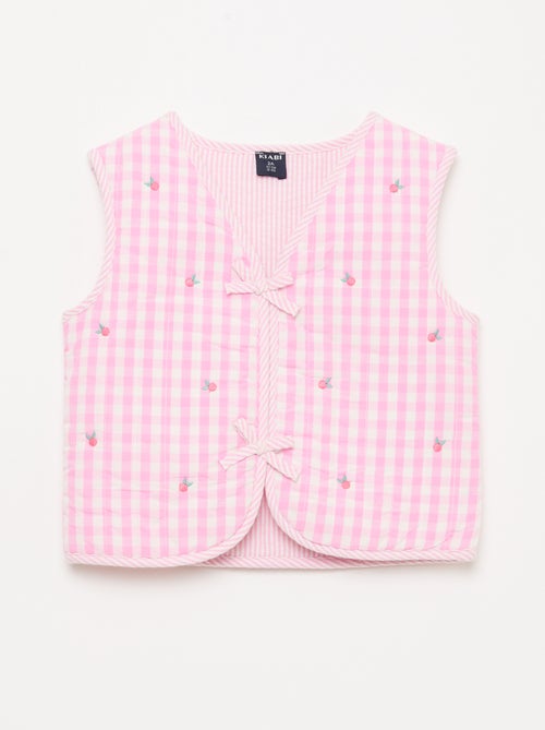 Gilet smanicato reversibile in popeline - Kiabi