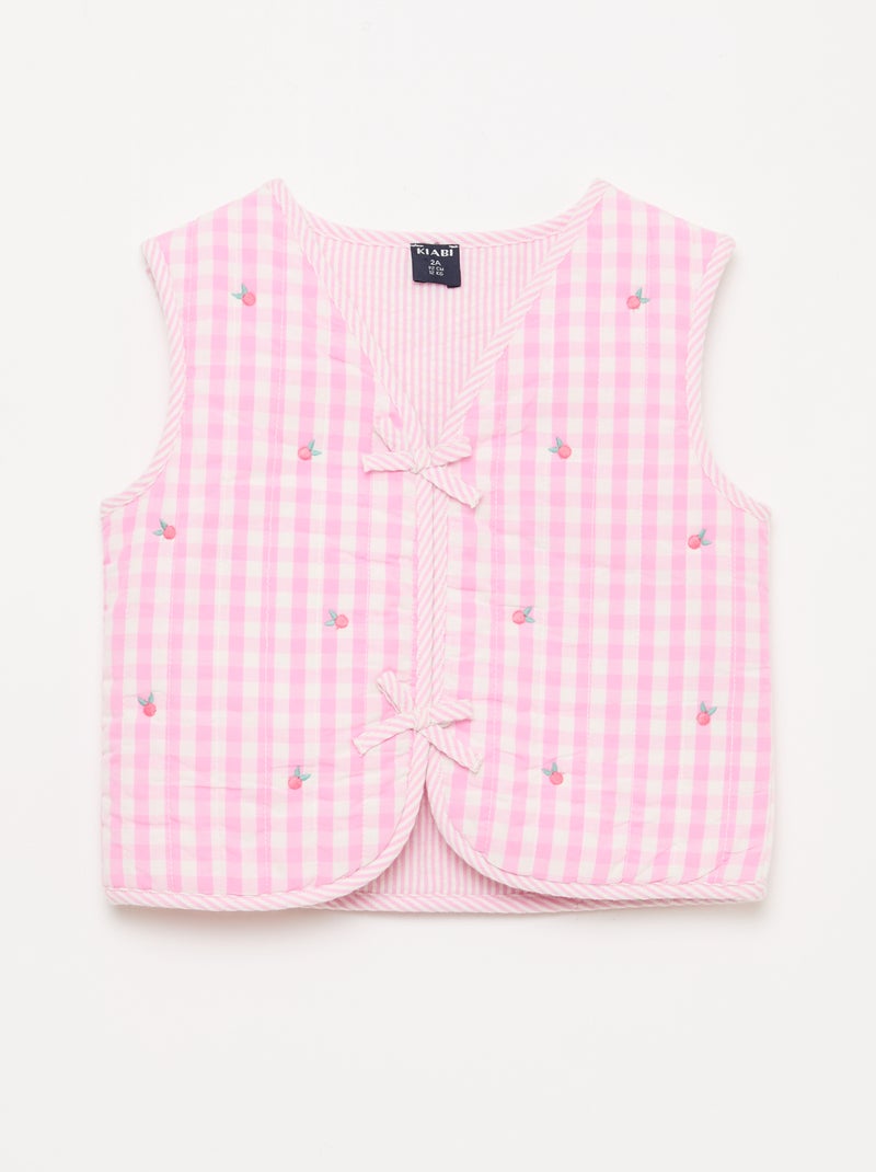Gilet smanicato reversibile in popeline Rosa - Kiabi