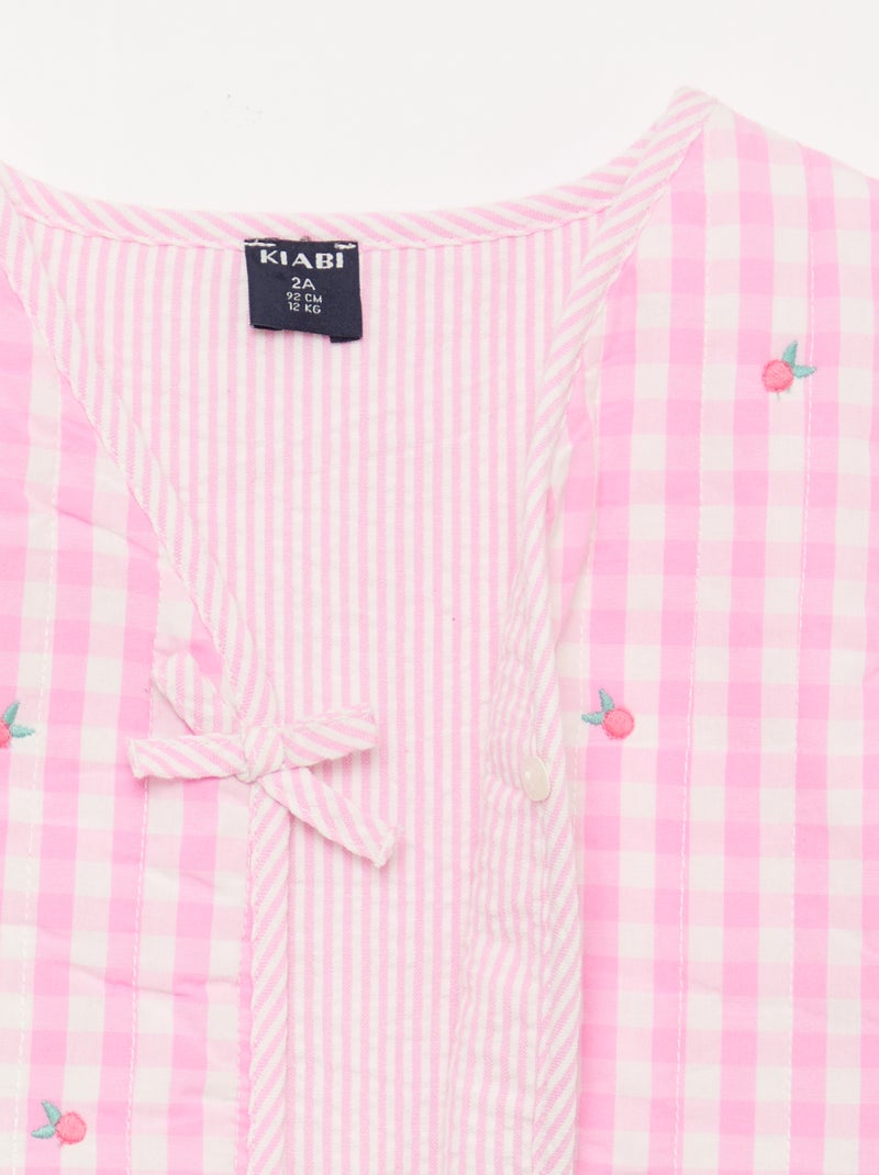 Gilet smanicato reversibile in popeline Rosa - Kiabi