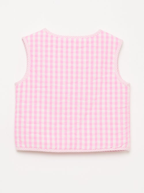 Gilet smanicato reversibile in popeline - Kiabi