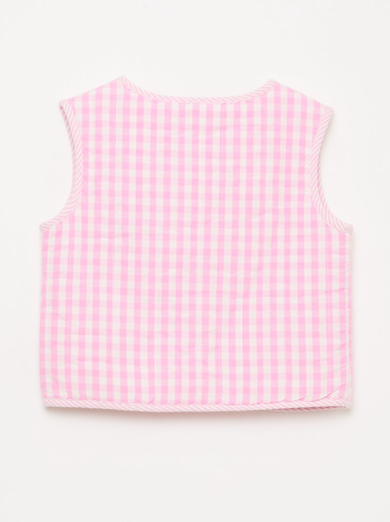 Gilet smanicato reversibile in popeline Rosa - Kiabi
