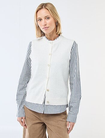 Gilet smanicato tinta unita