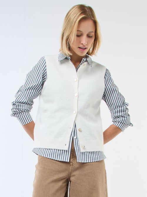 Gilet smanicato tinta unita - Kiabi