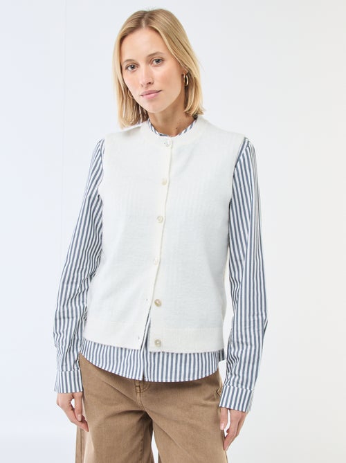 Gilet smanicato tinta unita - Kiabi