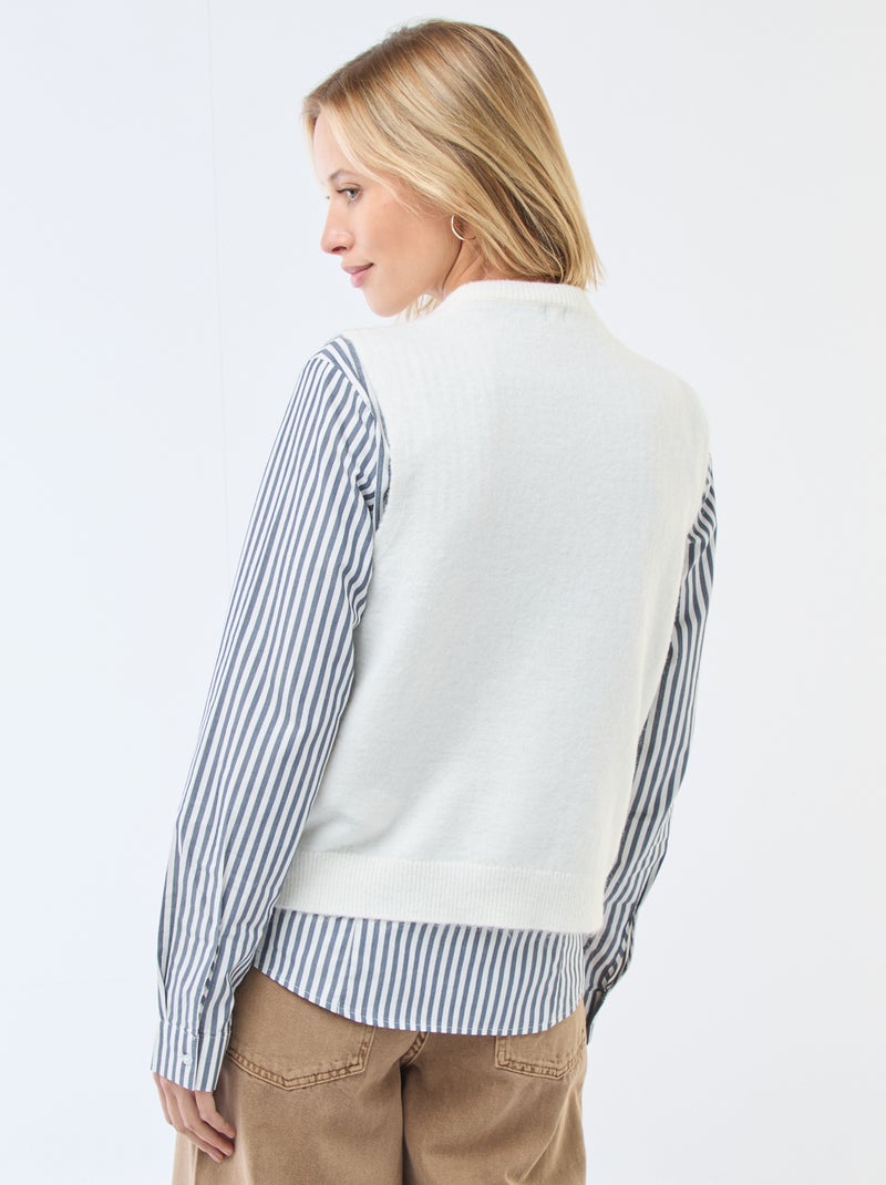 Gilet smanicato tinta unita Beige - Kiabi