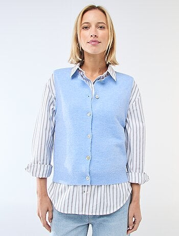 Gilet smanicato tinta unita