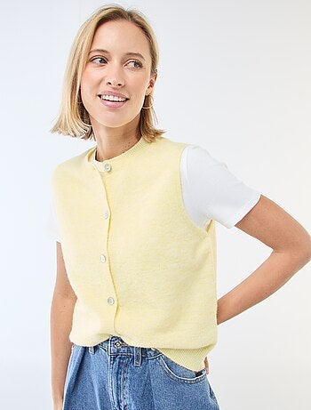 Gilet smanicato tinta unita