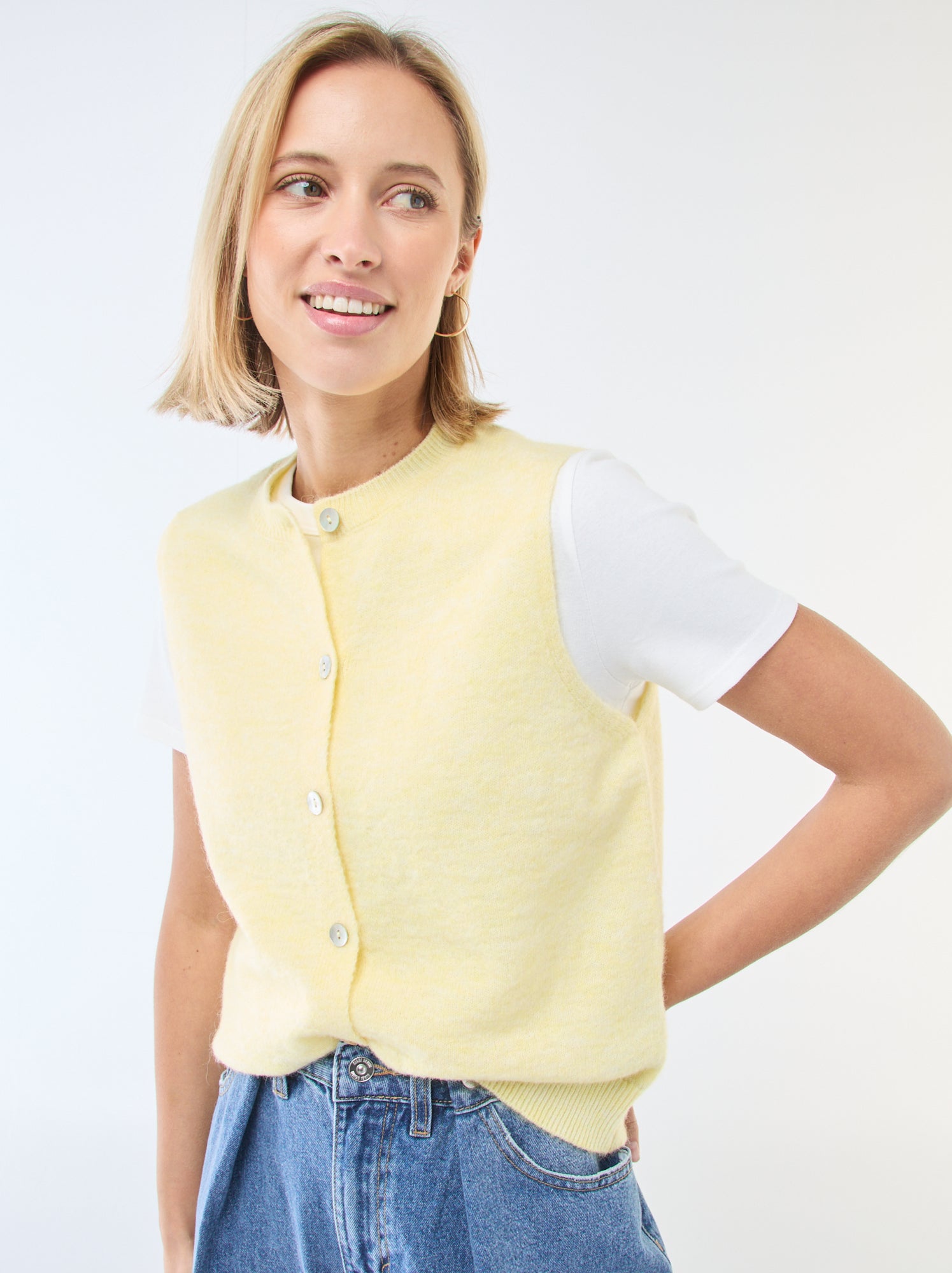 MINTLIMTI Cardigan Lavorato A Maglia A Maniche Lunghe Da Donna, Giacca Bolero, Maglione, Top Per Abito Blanc M