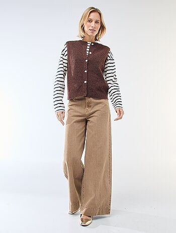 Gilet smanicato tinta unita