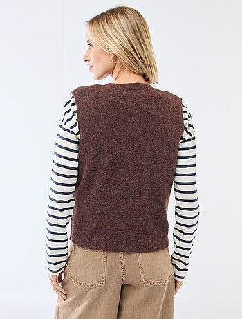 Gilet smanicato tinta unita